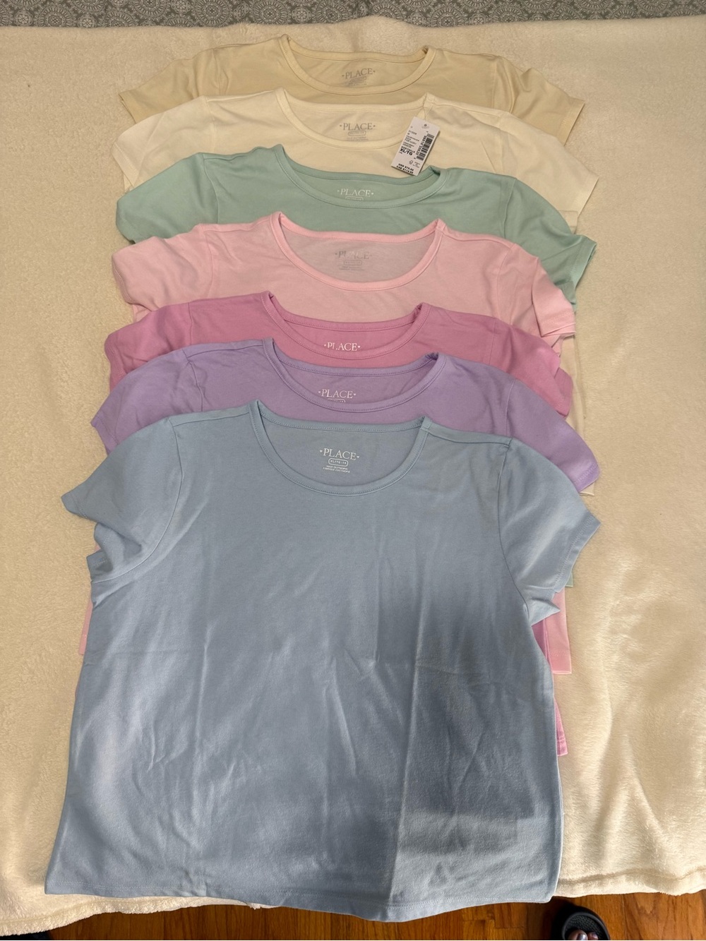 The Childrens Place Girls' Pastel Crew Neck T-Shirt - Bundle